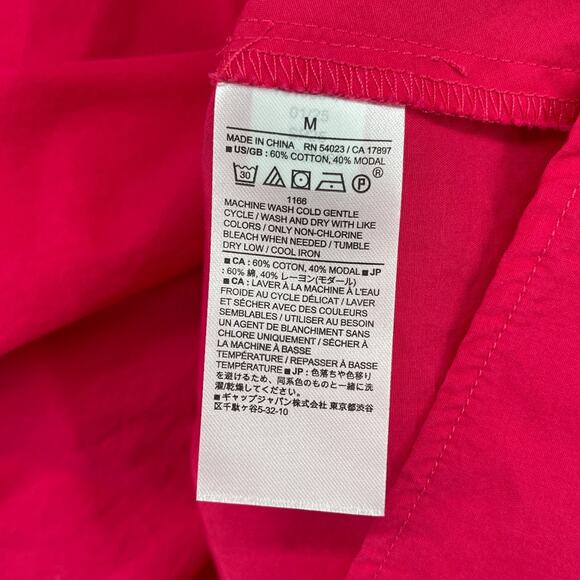 BANANA REPUBLIC Top Womens M Collared Wrap Popover Short Sleeve Blouse Pink - Picture 10 of 13
